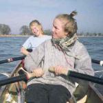 Ruderboot auf der Elbe