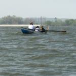 Ruderboot heftige Wellen Donau 2012