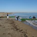 Zweier landet am Strand bei Punta Sabbioni Venedig 2012