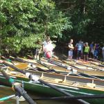 Griebnitzsee am Strand anlegen mit 10 Ruderbooten 2013