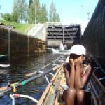 Finnische, 'gefährliche ' Schleuse vor Valamo 2014