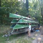 Ruderboote fertiig fuer Polen Wanderfahrt 2015