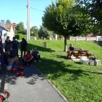 Wanderruderer kochen das Abendessen in Stenay Maas 2017