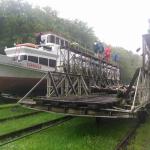 Rundfahrer im Gegenverkehr Kanal Elblaski Polen 2017