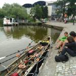 Shoppen mit dem Boot in Ilawa Polen 2017