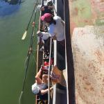 Ruderboot entladen am Hausboot Spreewald 2020