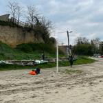 Ruderboot am Ufer gelager Donau 2023