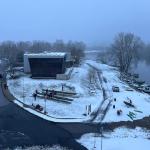 Einsetzen der Ruderboote in Lovosice Dezember 2023