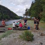Ruderer Pause auf einer Insel im Oslofjord 2018